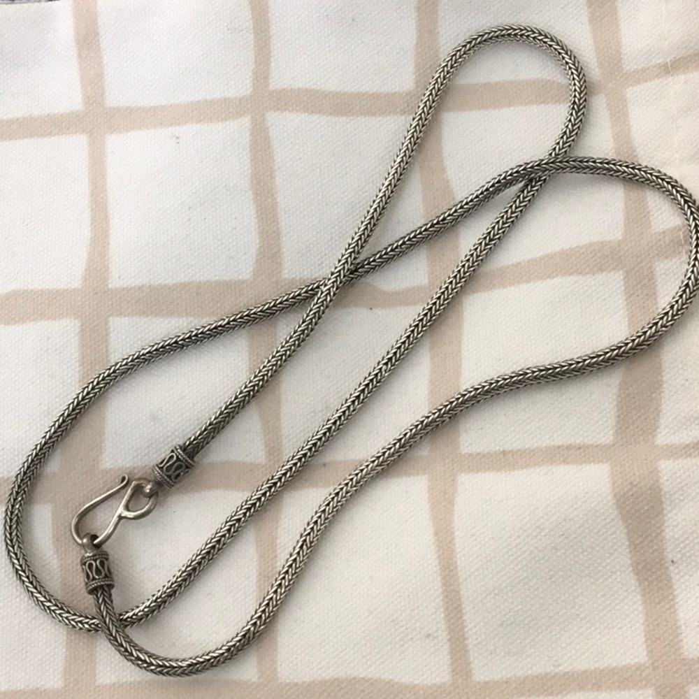Sterling Silver Woven Rope Chain Necklace - Classic Silver